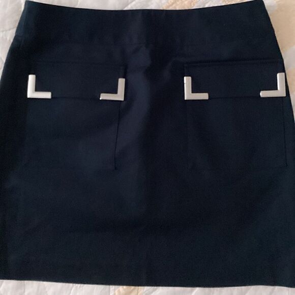 Michael Kors 4 navy blue, mini skirt, metal details - Picture 2 of 15